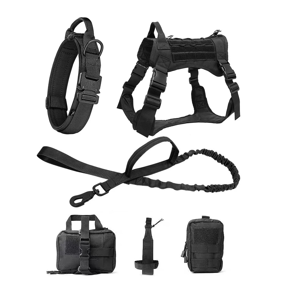 K9 Tactical Hundegeschirr mit Leine – Robustes Military-Set für Training und Kontrolle