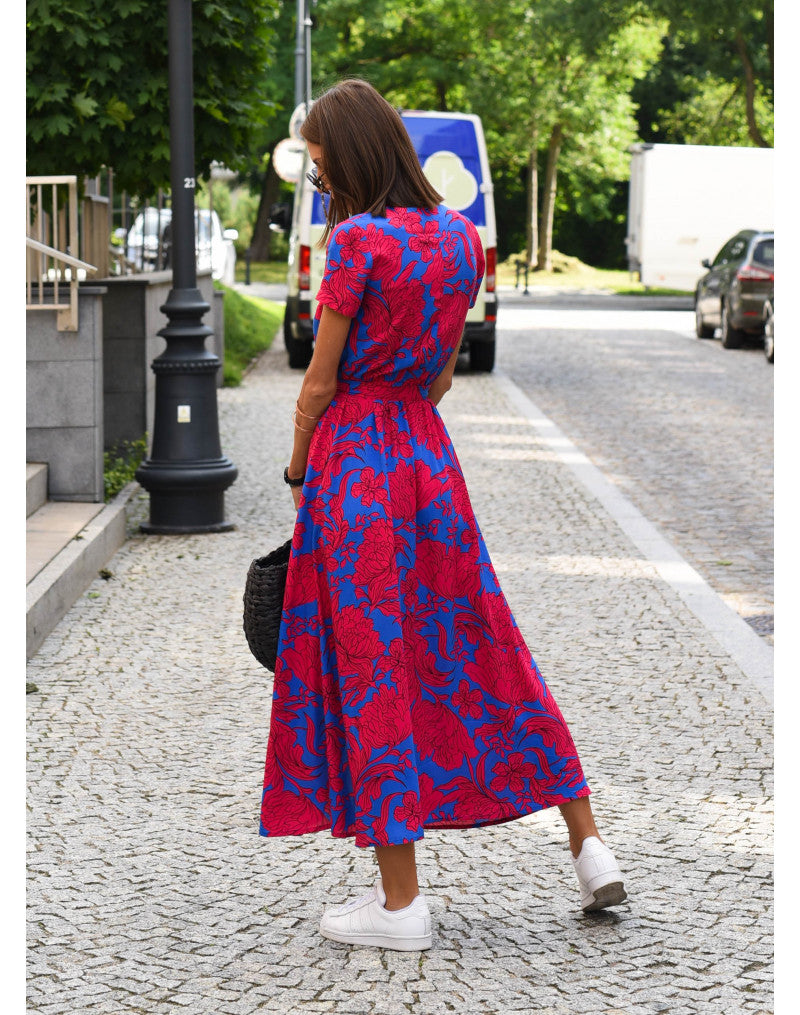 Blumenmuster Sommer Maxikleid für Damen – Leichtes, Pflegeleichtes Langes Kleid für Jeden Anlass-6