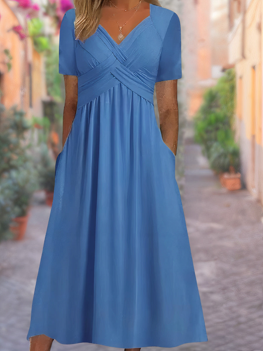 Variant image for Stylisches V-Ausschnitt Sommerkleid Damen – Leicht, Atmungsaktiv und Vielseitig für Elegante Anlässe-31