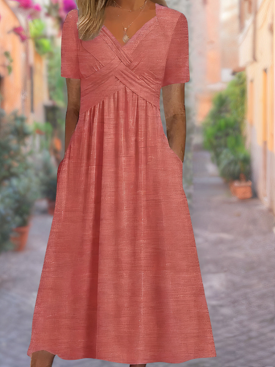 Variant image for Stylisches V-Ausschnitt Sommerkleid Damen – Leicht, Atmungsaktiv und Vielseitig für Elegante Anlässe-19