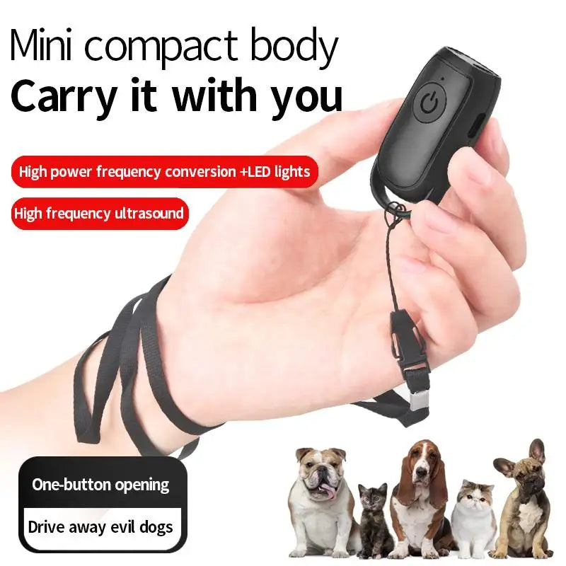 PawGuard Mini Ultraschall Hundeabwehr – USB Wiederaufladbares Anti-Bell &amp; Trainingsgerät mit LED