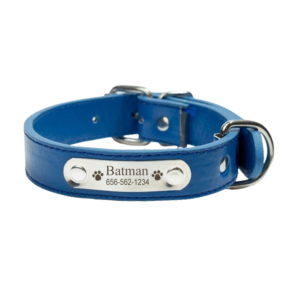 Personalisierter Hundehalsband aus PU-Leder mit Namensgravur