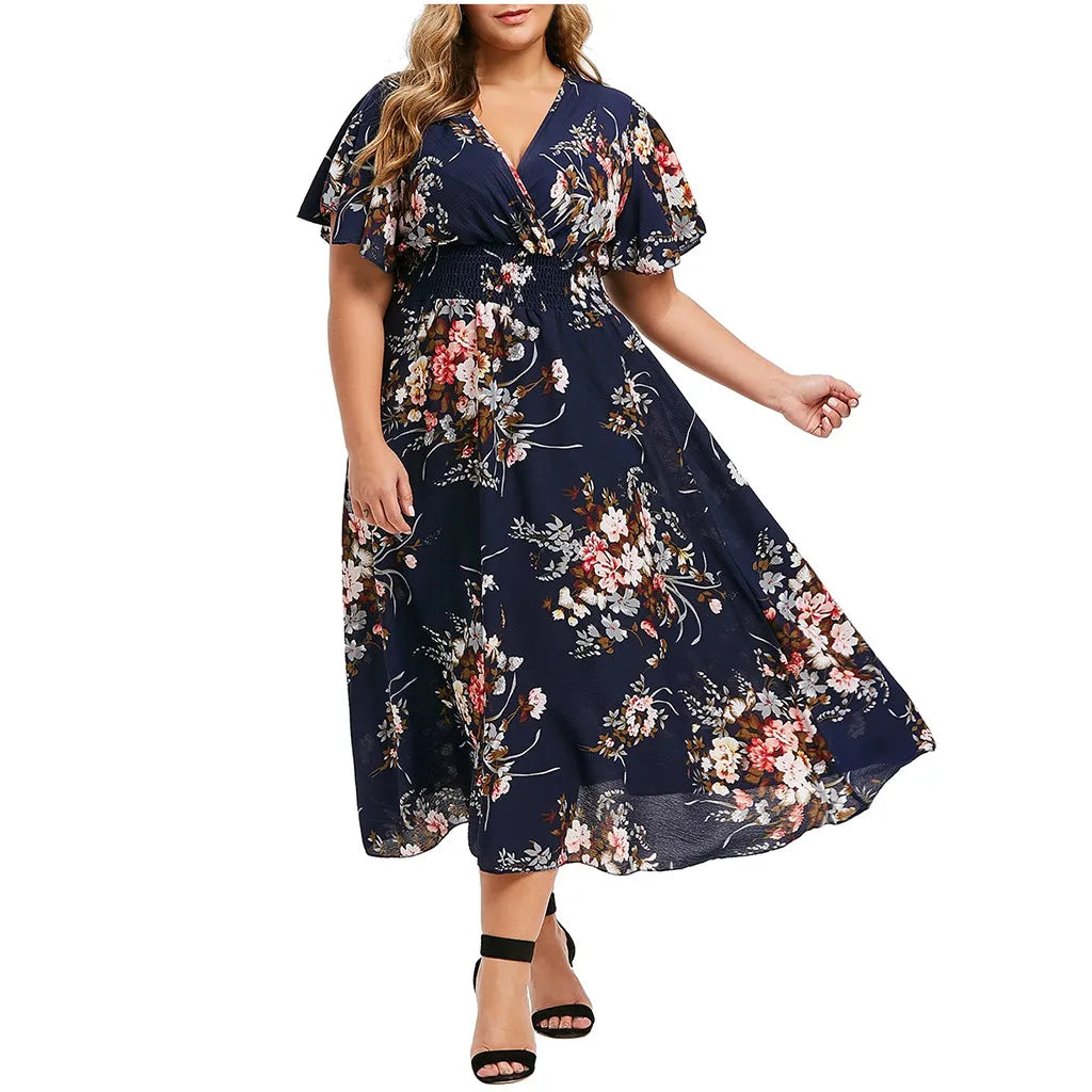 Florales Chiffon-Kleid für Frauen | Leicht &amp; Luftig