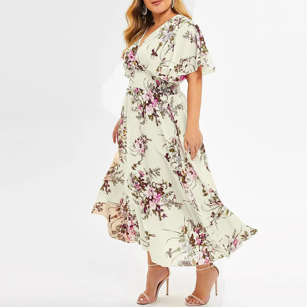 Florales Chiffon-Kleid für Frauen | Leicht &amp; Luftig