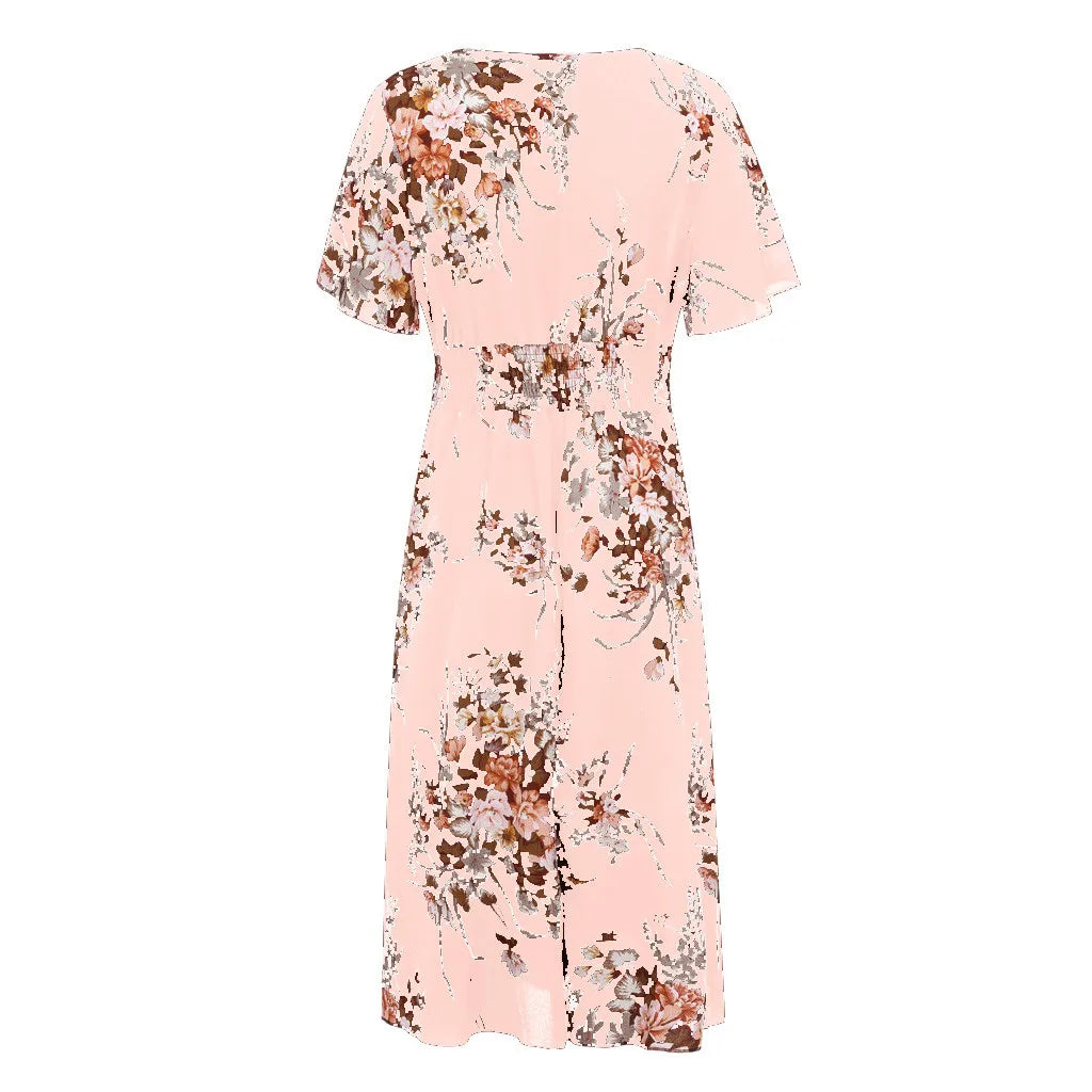 Florales Chiffon-Kleid für Frauen | Leicht &amp; Luftig