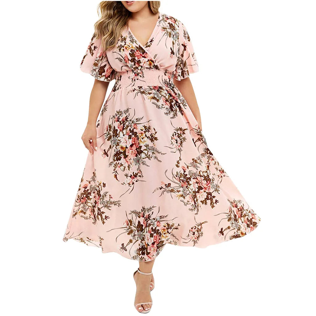 Florales Chiffon-Kleid für Frauen | Leicht &amp; Luftig