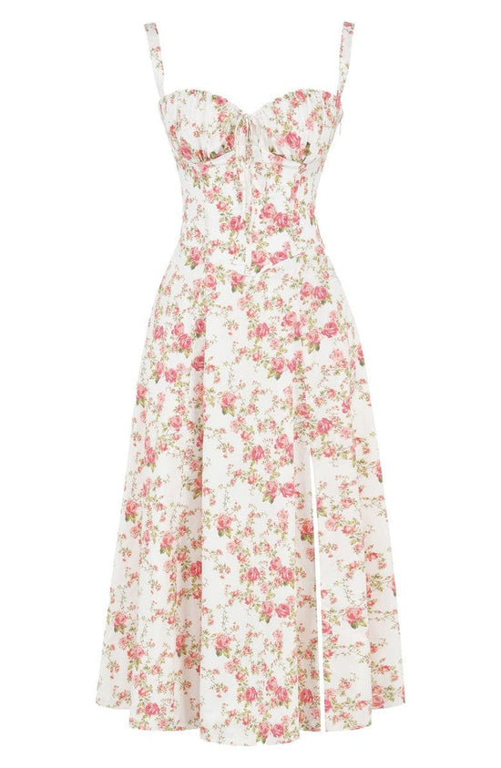 Blühendes Maxikleid mit Bustier-Design und Taillenbetonung – Ideal für Sommer und Festliche Anlässe – Maxi Kleider Damen-2