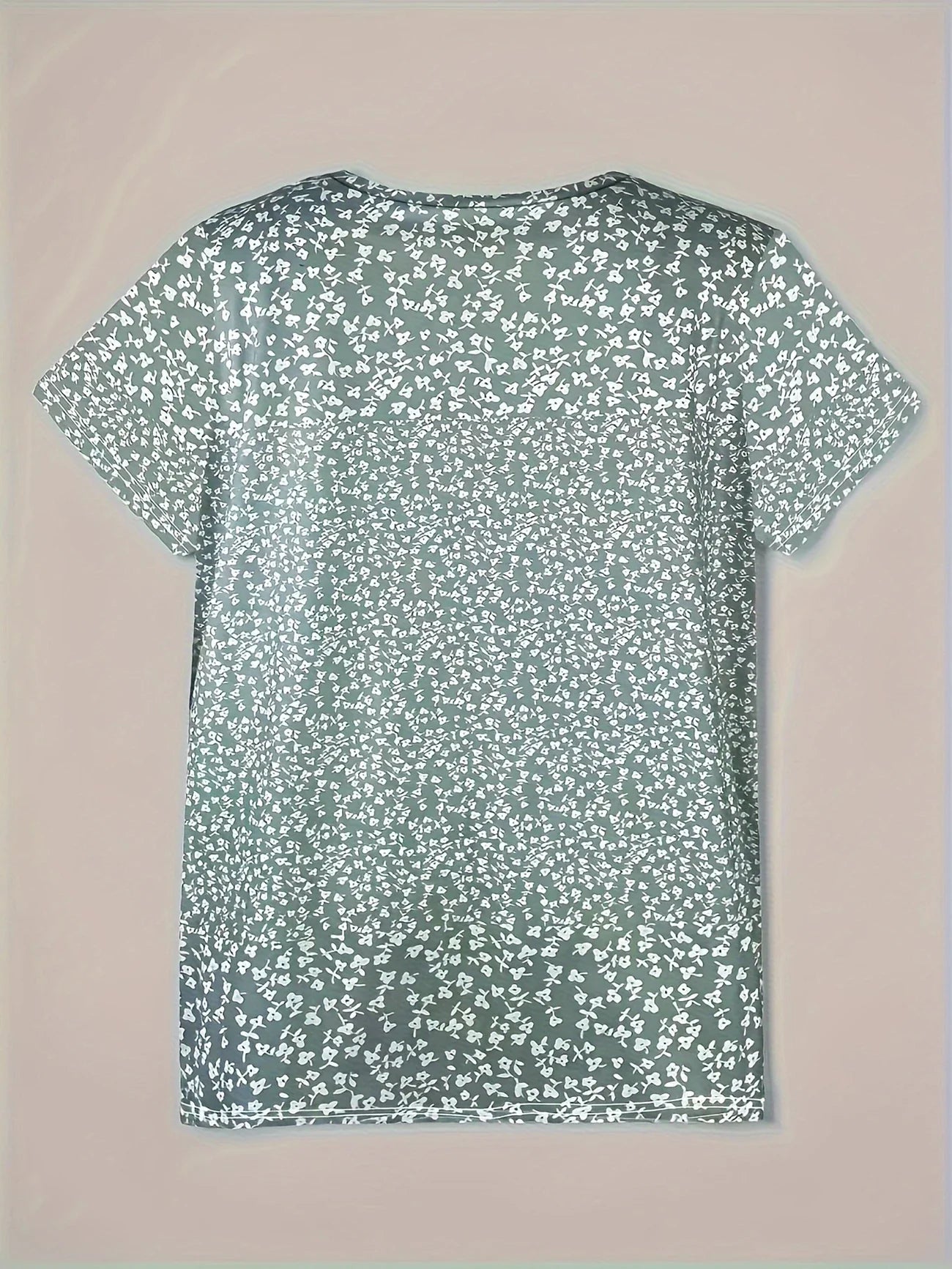 Damen Top V-Ausschnitt Beige Größe M Polyester-2