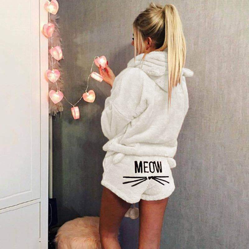 Variant image for Damen Fleece Pyjama Set Grau Größe M Ultraweich Schlafanzug-7