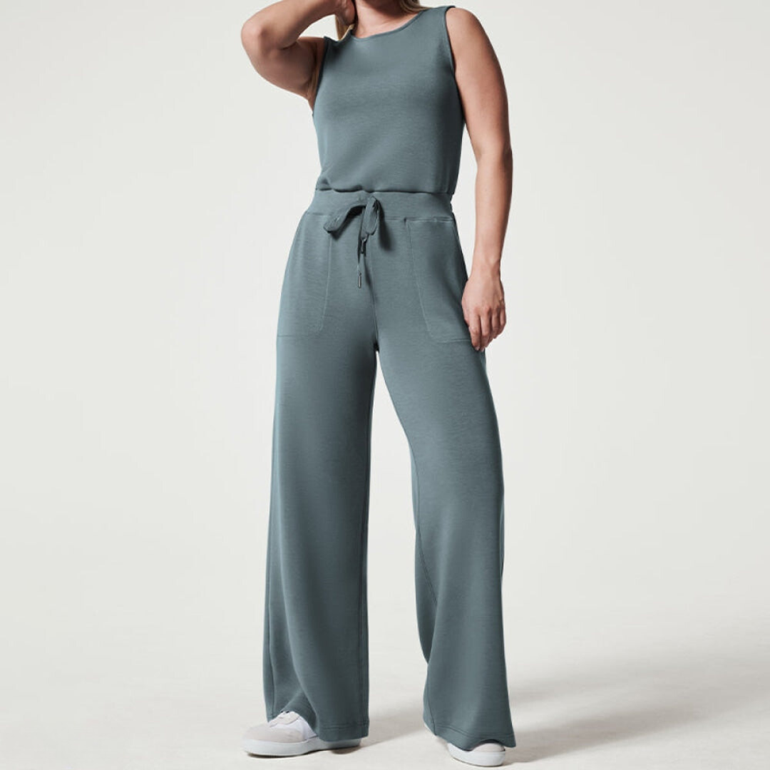 Variant image for Damen Jumpsuit Beige Größe M Baumwolle Ärmellos Elegant Sommer-1
