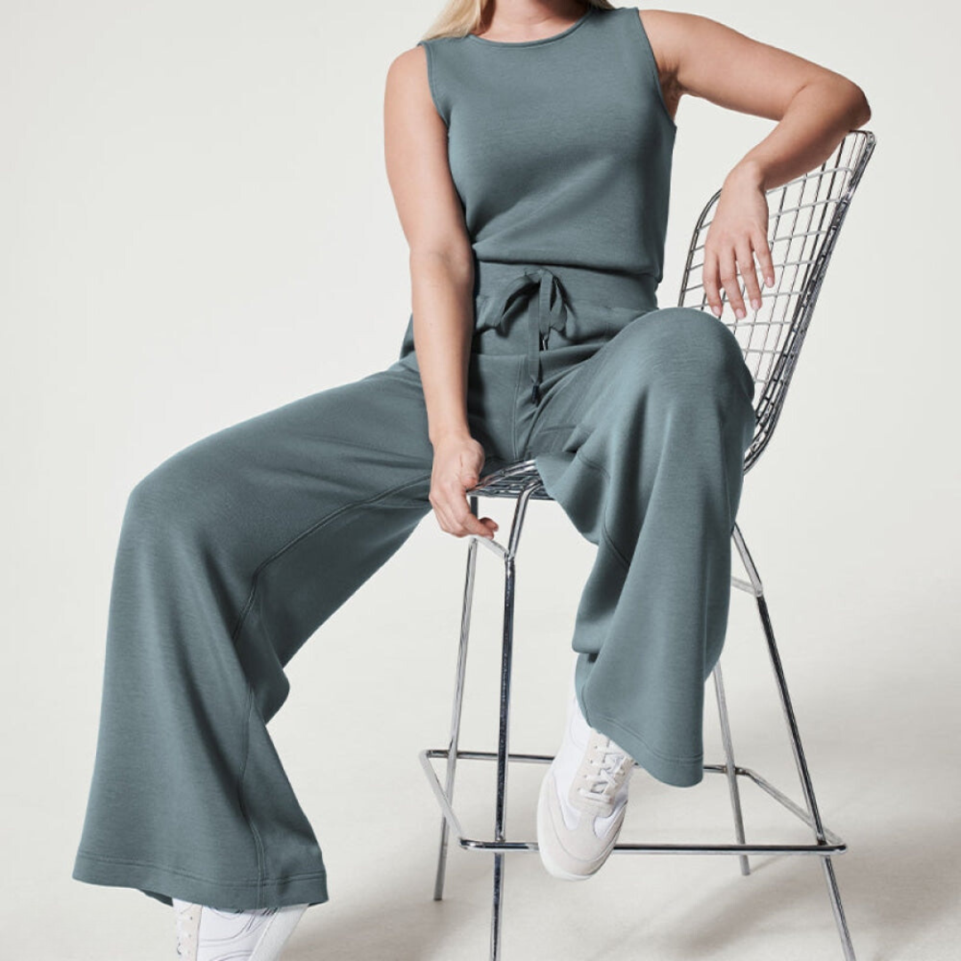 Damen Jumpsuit Beige Größe M Baumwolle Ärmellos Elegant Sommer-2