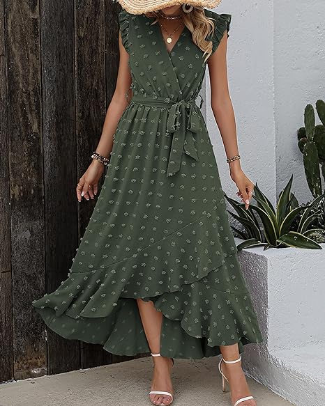 Elegantes Plissiertes Damenkleid mit Punkten – Festliche Kleider für Jeden Anlass, Komfort und Stil-6