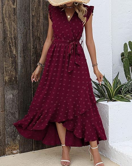 Variant image for Elegantes Plissiertes Damenkleid mit Punkten – Festliche Kleider für Jeden Anlass, Komfort und Stil-11