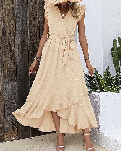 Variant image for Elegantes Plissiertes Damenkleid mit Punkten – Festliche Kleider für Jeden Anlass, Komfort und Stil-3