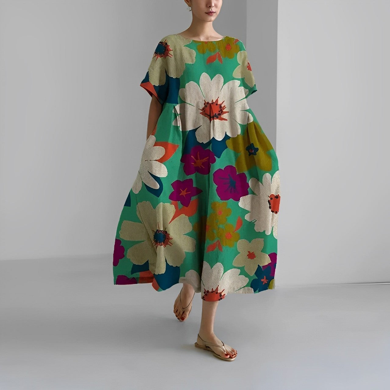 Lockeres Damen Sommerkleid mit Print – Mira