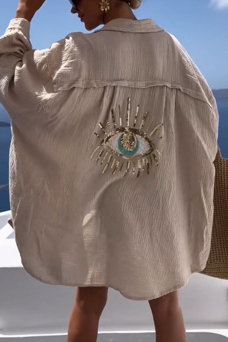 Variant image for Damen T-Shirt Weiß Größe M Baumwolle Pailletten Oberteil-17