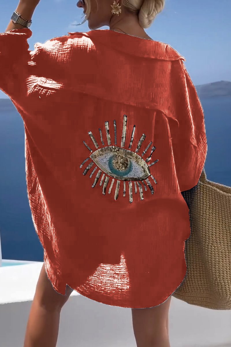 Variant image for Damen T-Shirt Weiß Größe M Baumwolle Pailletten Oberteil-33