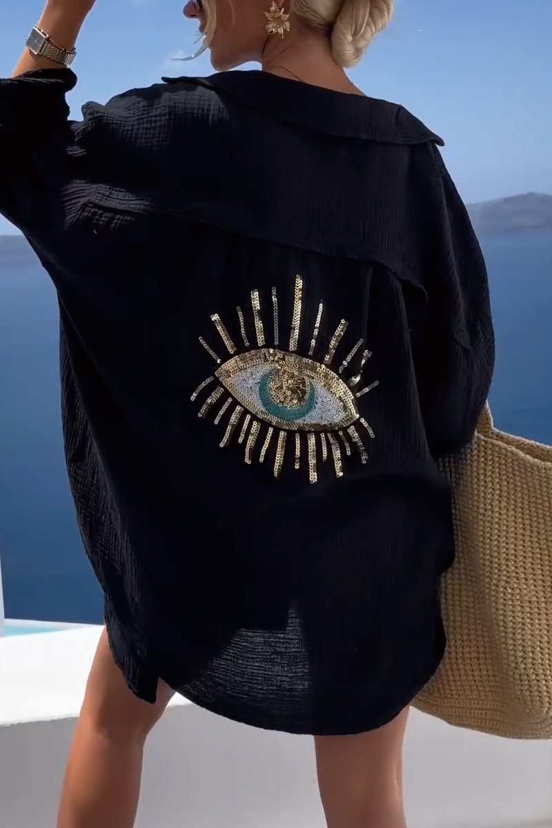 Variant image for Damen T-Shirt Weiß Größe M Baumwolle Pailletten Oberteil-9