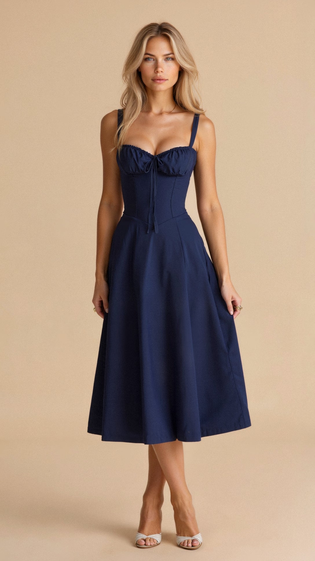 Elegantes Damen Midikleid mit Korsett-Oberteil Virella