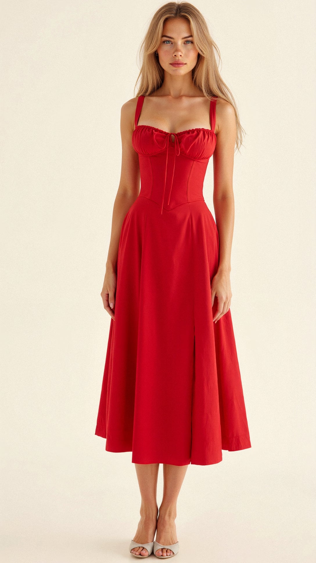 Elegantes Damen Midikleid mit Korsett-Oberteil Virella