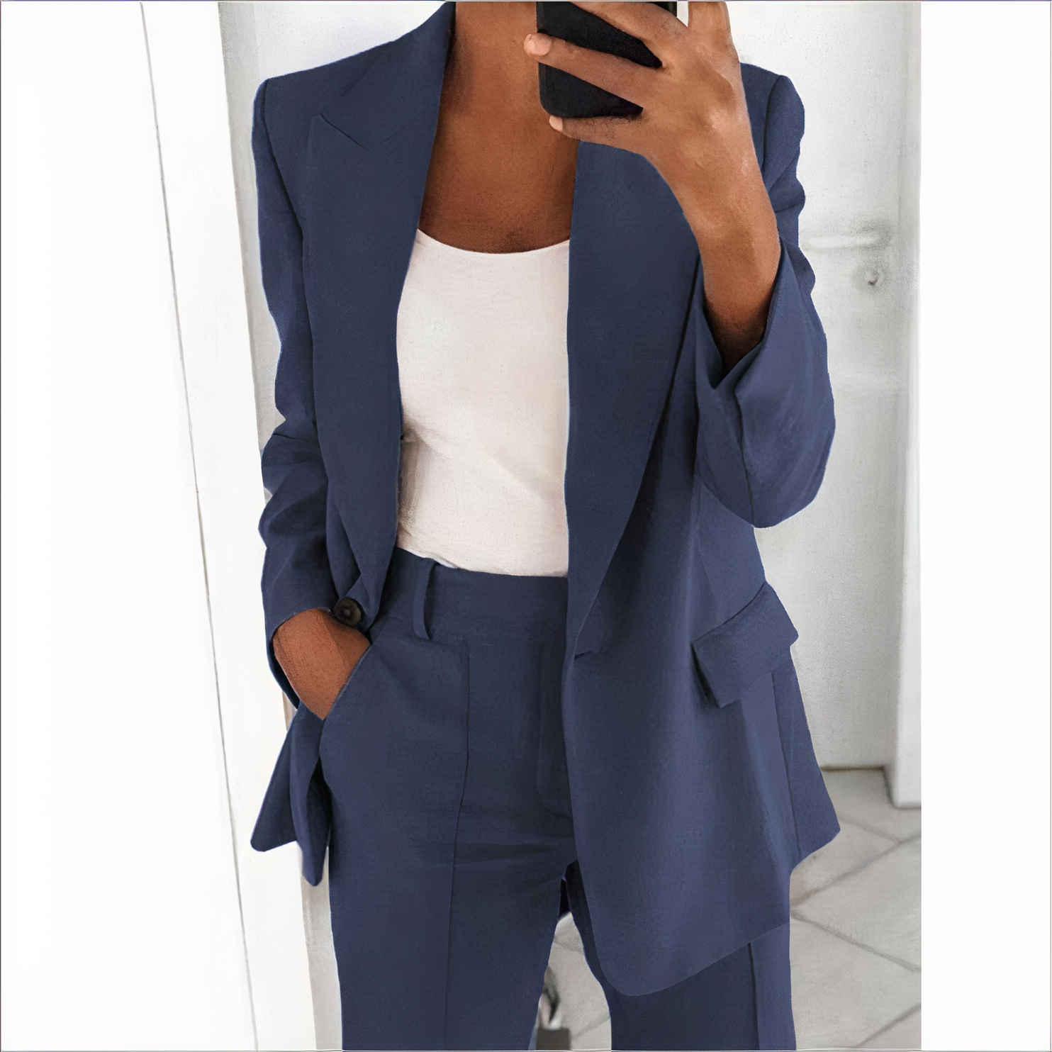 Variant image for Damen Blazer Schwarz Größe M Polyester Set für Eleganz und Komfort-15