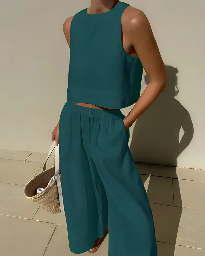 Variant image for Damen Sommer Outfit Schwarz Größe M Baumwolle Leinen-19